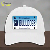 Go Bulldogs Connecticut Novelty License Plate Hat Unconstructed Cotton / White