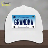 Grandma Connecticut Novelty License Plate Hat Unconstructed Cotton / White