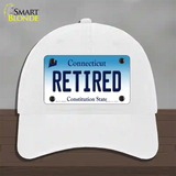 Retired Connecticut Novelty License Plate Hat Unconstructed Cotton / White