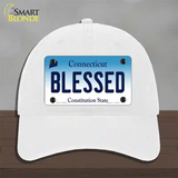 Blessed Connecticut Novelty License Plate Hat Unconstructed Cotton / White