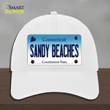 Sandy Beaches Connecticut Novelty License Plate Hat Unconstructed Cotton / White