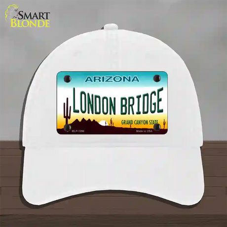 London Bridge Arizona Novelty License Plate Hat Unconstructed Cotton / White