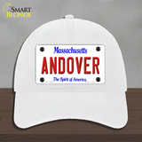 Andover Massachusetts Novelty License Plate Hat Unconstructed Cotton / White