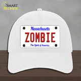 Zombie Massachusetts Novelty License Plate Hat Unconstructed Cotton / White