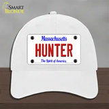 Hunter Massachusetts Novelty License Plate Hat Unconstructed Cotton / White