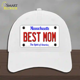 Best Mom Massachusetts Novelty License Plate Hat Unconstructed Cotton / White