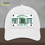 Port Charlotte Florida Novelty License Plate Hat Unconstructed Cotton / White