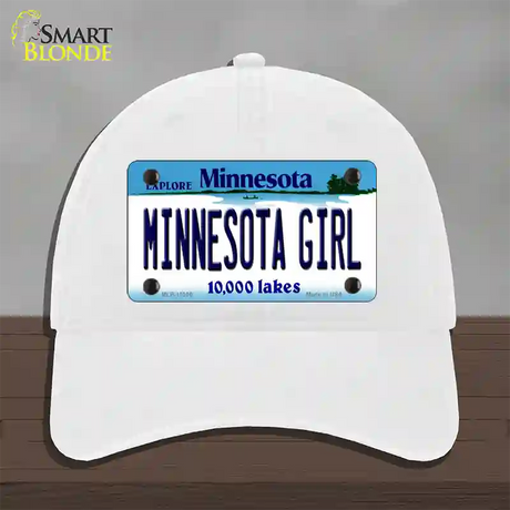 Minnesota Girl Minnesota Novelty License Plate Hat Unconstructed Cotton / White