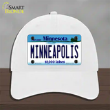 Minneapolis Minnesota State Novelty License Plate Hat Unconstructed Cotton / White