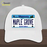 Maple Grove Minnesota State Novelty License Plate Hat Unconstructed Cotton / White