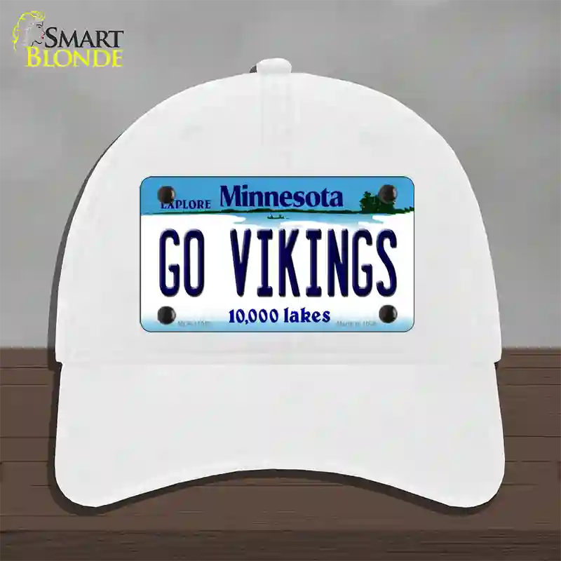 Go Vikings Minnesota Novelty License Plate Hat Unconstructed Cotton / White