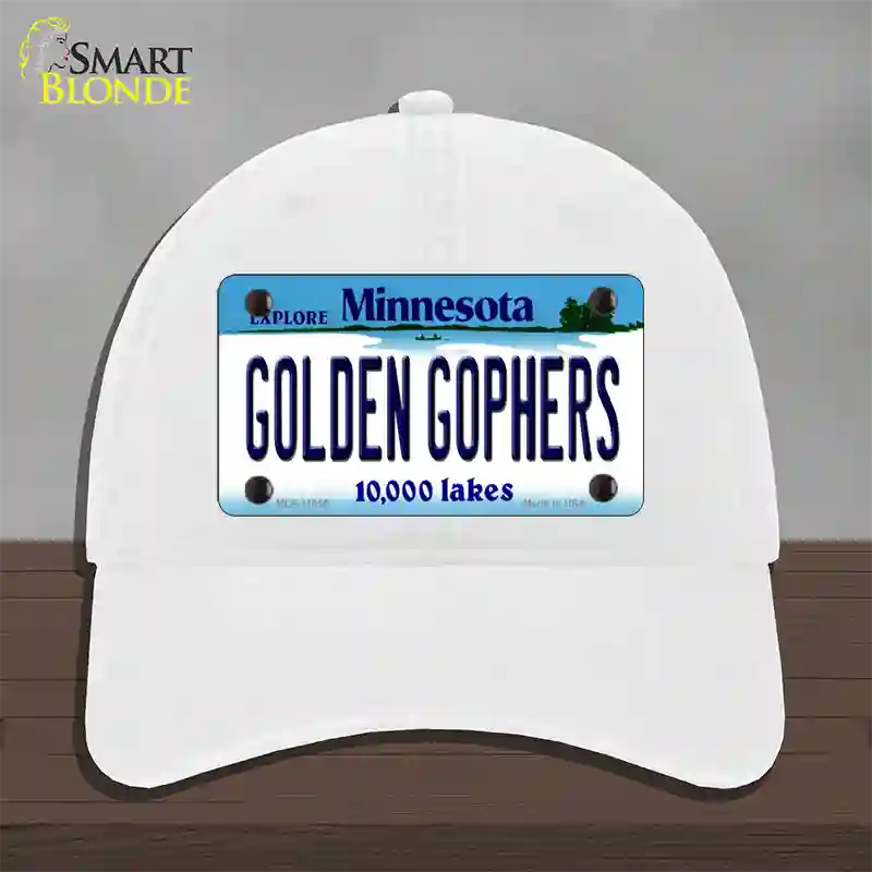 Golden Gophers Minnesota State Novelty License Plate Hat Unconstructed Cotton / White