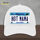 Hot Mama Minnesota State Novelty License Plate Hat Unconstructed Cotton / White