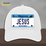 Jesus Minnesota State Novelty License Plate Hat Unconstructed Cotton / White