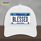 Blessed Minnesota State Novelty License Plate Hat Unconstructed Cotton / White