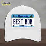 Best Mom Minnesota State Novelty License Plate Hat Unconstructed Cotton / White