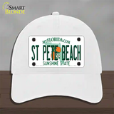 St Pete Beach Florida Novelty License Plate Hat Unconstructed Cotton / White