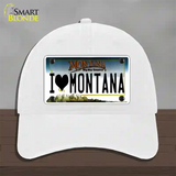 I Love Montana State Novelty License Plate Hat Unconstructed Cotton / White