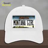 Montana Girl State Novelty License Plate Hat Unconstructed Cotton / White