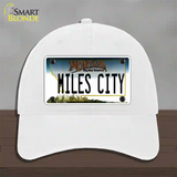 Miles City Montana State Novelty License Plate Hat Unconstructed Cotton / White