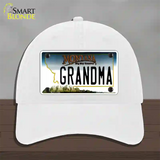 Grandma Montana State Novelty License Plate Hat Unconstructed Cotton / White