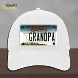 Grandpa Montana State Novelty License Plate Hat Unconstructed Cotton / White