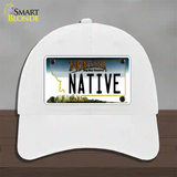 Native Montana State Novelty License Plate Hat Unconstructed Cotton / White