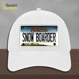 Snow Boarder Montana State Novelty License Plate Hat Unconstructed Cotton / White