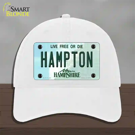 Hampton New Hampshire State Novelty License Plate Hat Unconstructed Cotton / White