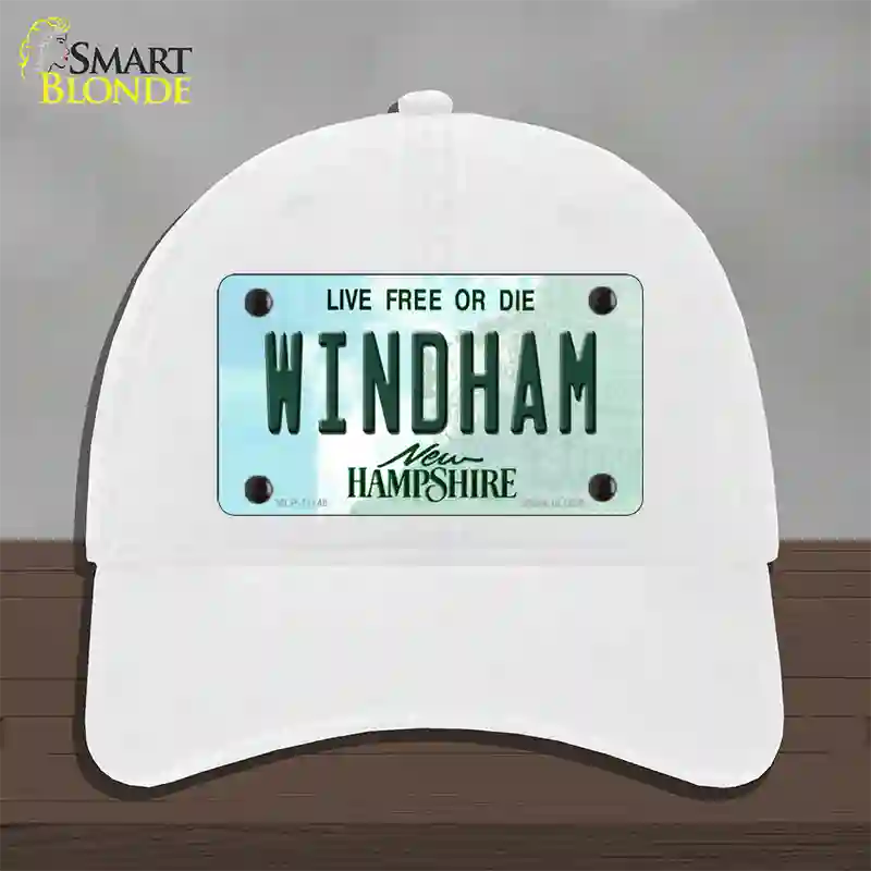 Windham New Hampshire State Novelty License Plate Hat Unconstructed Cotton / White