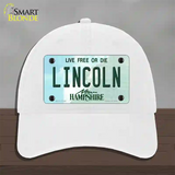 Lincoln New Hampshire State Novelty License Plate Hat Unconstructed Cotton / White