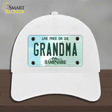 Grandma New Hampshire State Novelty License Plate Hat Unconstructed Cotton / White