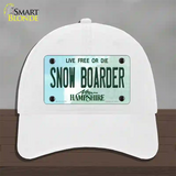 Snow Boarder New Hampshire State Novelty License Plate Hat Unconstructed Cotton / White