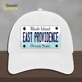 East Providence Rhode Island State Novelty License Plate Hat Unconstructed Cotton / White