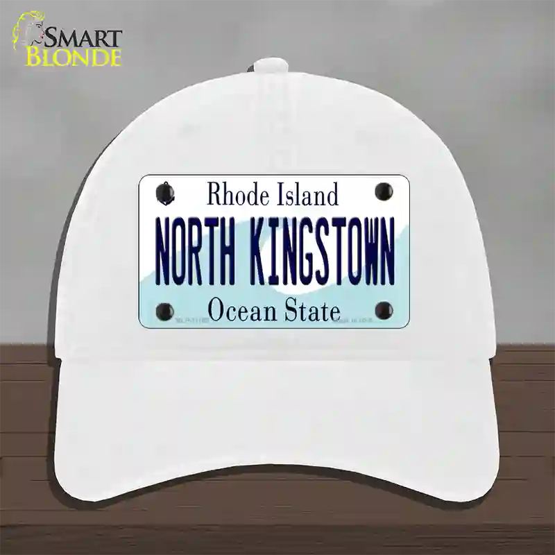 North Kingstown Rhode Island State Novelty License Plate Hat Unconstructed Cotton / White