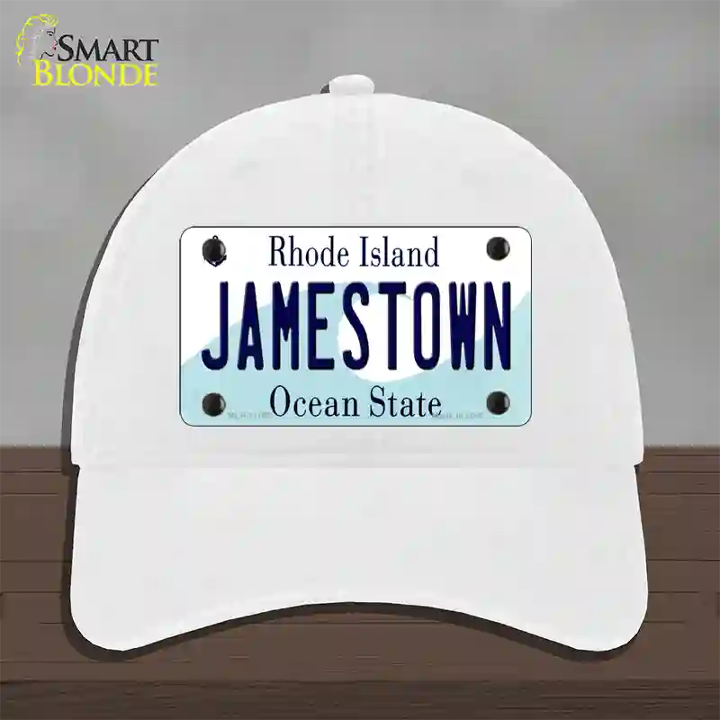 Jamestown Rhode Island State Novelty License Plate Hat Unconstructed Cotton / White