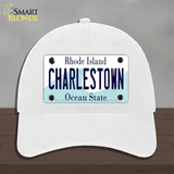 Charlestown Rhode Island State Novelty License Plate Hat Unconstructed Cotton / White