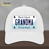 Grandma Rhode Island State Novelty License Plate Hat Unconstructed Cotton / White