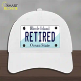 Retired Rhode Island State Novelty License Plate Hat Unconstructed Cotton / White