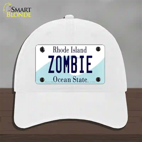 Zombie Rhode Island State Novelty License Plate Hat Unconstructed Cotton / White