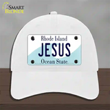 Jesus Rhode Island State Novelty License Plate Hat Unconstructed Cotton / White