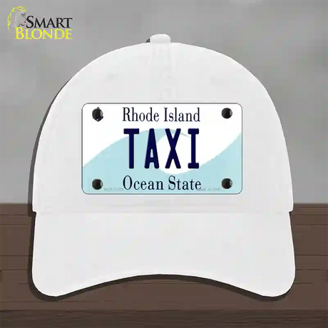 Taxi Rhode Island State Novelty License Plate Hat Unconstructed Cotton / White