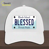 Blessed Rhode Island State Novelty License Plate Hat Unconstructed Cotton / White