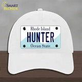 Hunter Rhode Island State Novelty License Plate Hat Unconstructed Cotton / White