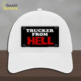 Mesh From Hell Novelty License Plate Hat Unconstructed Cotton / White