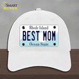 Best Mom Rhode Island State Novelty License Plate Hat Unconstructed Cotton / White