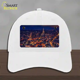 Paris At Night Eiffel Tower In Center Novelty License Plate Hat Unconstructed Cotton / White