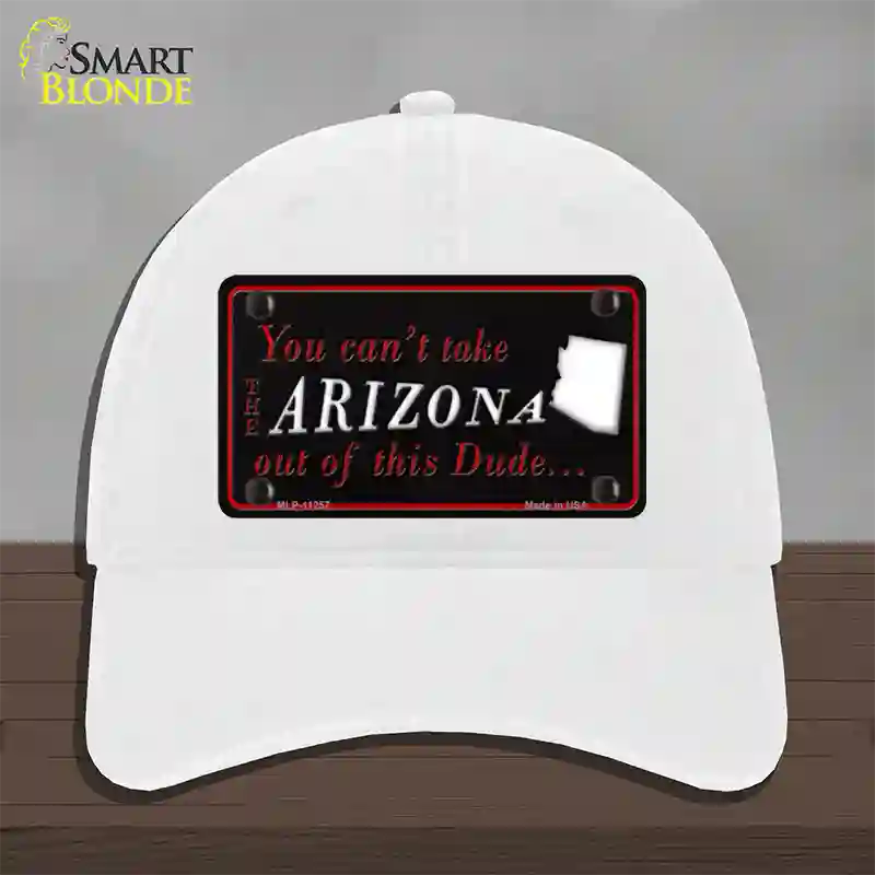 Arizona Dude Novelty License Plate Hat Unconstructed Cotton / White