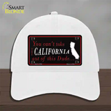 California Dude Novelty License Plate Hat Unconstructed Cotton / White