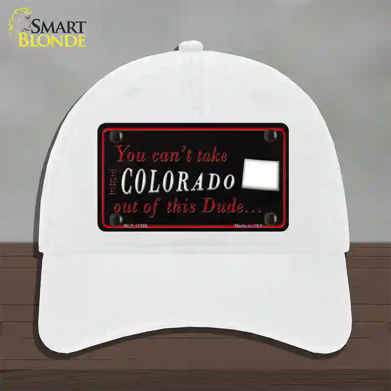 Colorado Dude Novelty License Plate Hat Unconstructed Cotton / White